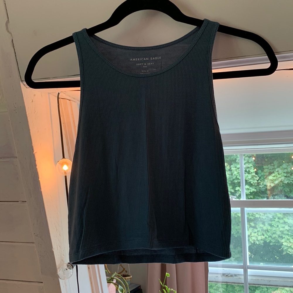American Eagle Blue Cropped Tank